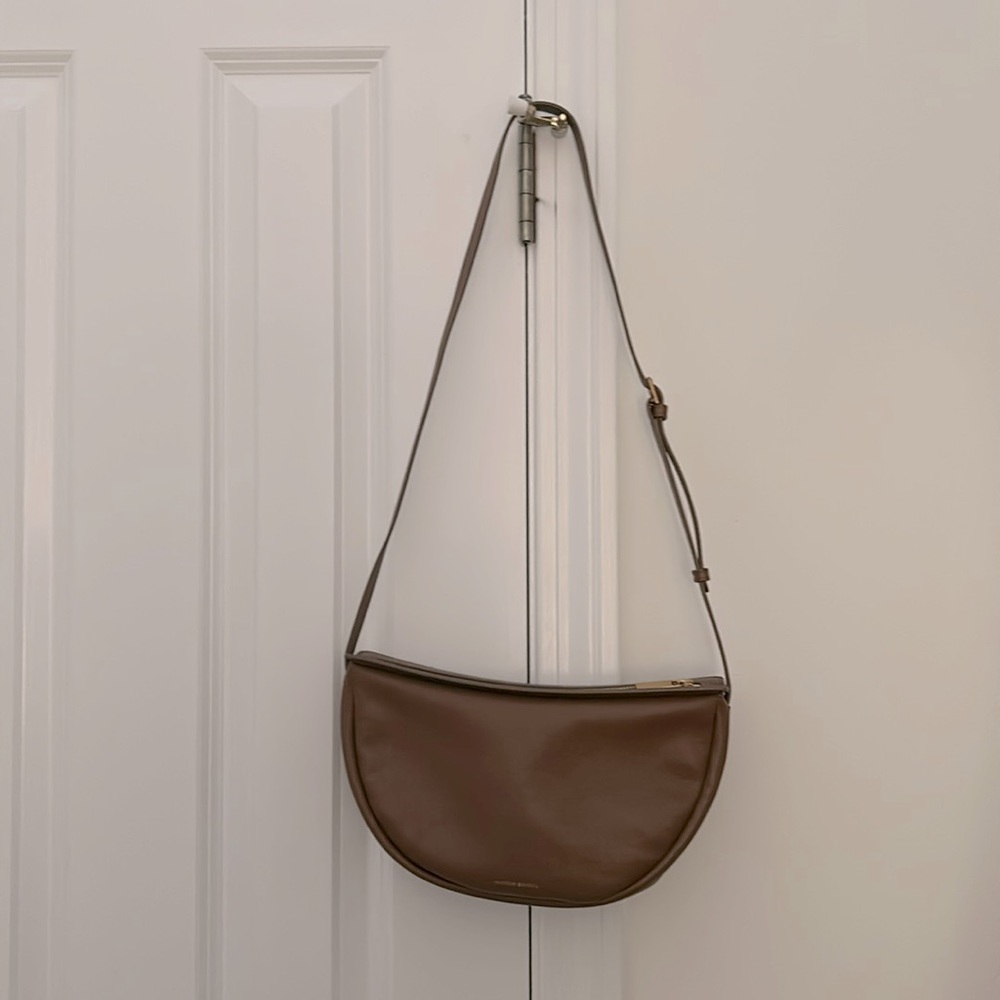 Mansur Gavriel Moon Sling Leather Crossbody Bag - Brown